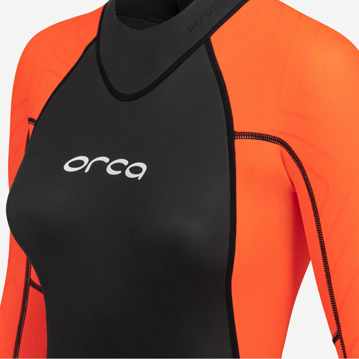 2024 Orca Mujer Vitalis Hi-Vis Back Zip Open Water Swim Neopreno NN674601 - Black